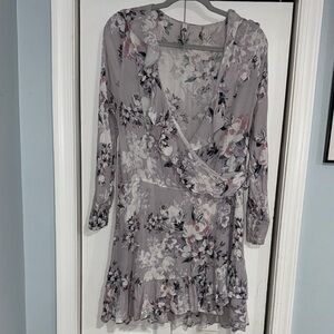 Floral Wrap Dress with Ruffle Details